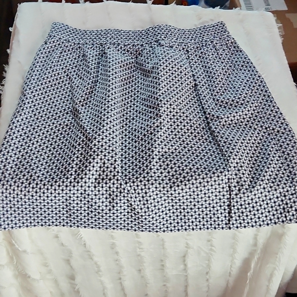 Y2K Gingham Check Flat Front Straight Skirt M Nwot